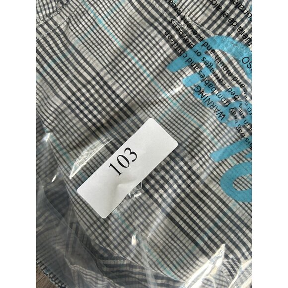 True Religion Shirt Mens Medium Blue Plaid Button Up Short Sleeve Morning Glory - Picture 9 of 9